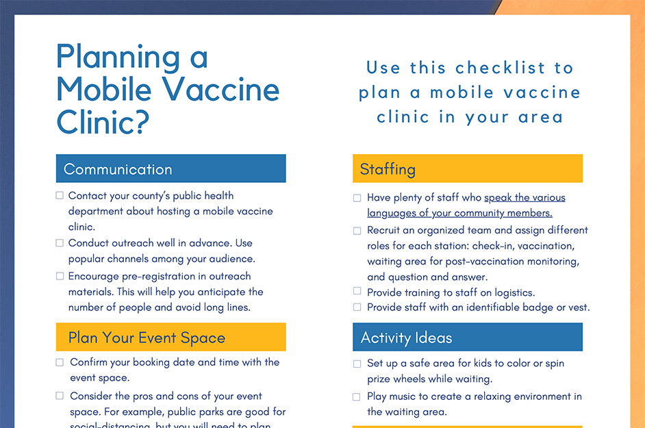 Mobile Vaccine Checklist